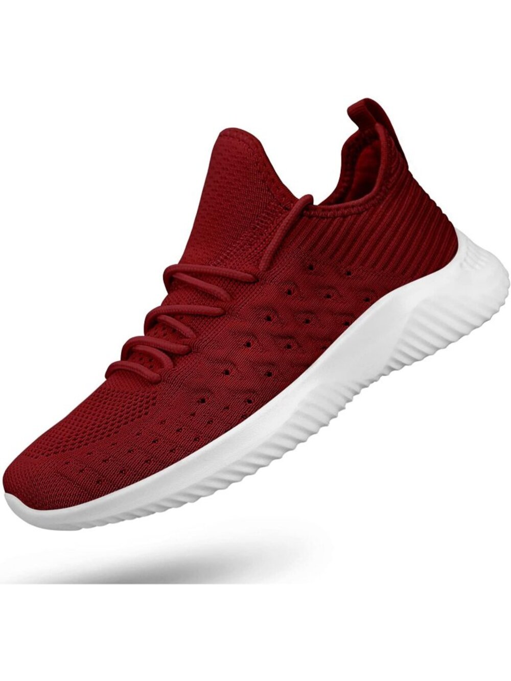 Women's Burgundy Non Slip Lightweight Breathable Workout Slip On Walking Sneaker